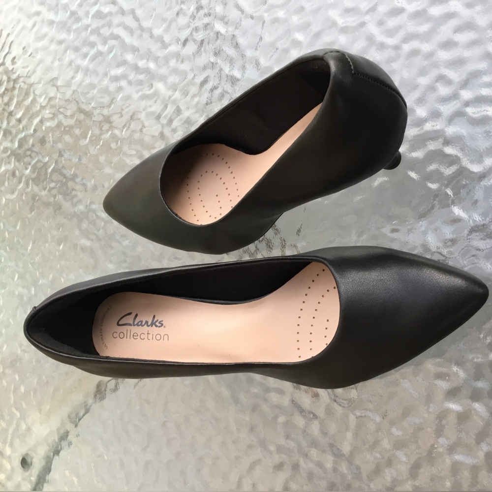 Clarks Linvale Jerica Black Kitten Heels Size 7.5m - image 6
